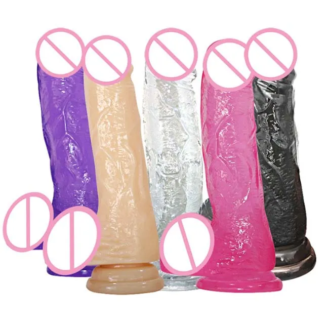 6 Inch Suction Cup Realistic Jelly Dildo Toy For Women